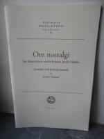 Om nostalgi : en dissertation under Johann Jacob Harder