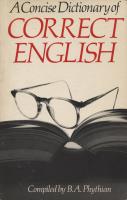 A concise dictionary of correct English