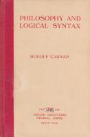 Philosophy and Logical Syntax