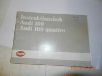Instruktionsbok Audi 100. Audi 100 quattro. 1985