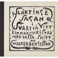 Sl&auml;ktingesagan i svart p&aring; vitt rimmad och ristad med vassa snitt av Walter Bengtsson