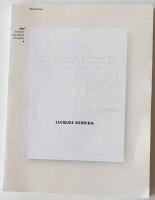 Jacques Derrida &ndash; Minist&egrave;re des Affaires &eacute;trang&egrave;res