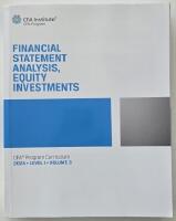 2024 CFA Program Curriculum Level I, volume 3 &ndash; Financial Statement Analysis, Equity Investments