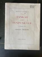 Tankar och synpunkter i n&aring;gra av tidens fr&aring;gor