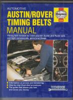 AUSTIN/ROVER TIMING BELTS MANUAL
