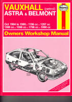 VAUXHALL(PETROL) ASTRA & BELMONT OCT 1984 TO 1990 1196 CC-1297CC-1388CC-1598CC-1796CC-1998CC