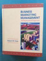 Business Marketing Management - An Organizational Approach; Text and Cases