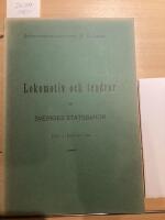 Lokomotiv och tendrar vid Sveriges Statsbanor, Januari 1891