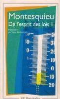 De l&eacute;sprit des lois I