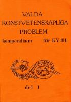 Valda konstvetenskapliga problem 