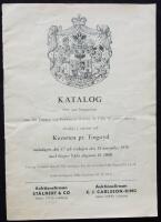 Katalog &ouml;ver inre l&ouml;segendom som f&ouml;r Fursten och Furstinnan Barclay de Tolly Weymarn r&auml;kning f&ouml;rs&auml;ljes &aring; auktion vid Kurorten pr. Tingsryd m&aring;ndagen den 17 och tisdagen den 18 november 1958 med b&ouml;rjan b&aring;da dagarna kl. 10.00