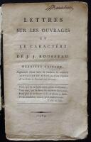 Lettres sur les ouvrages et le caract&egrave;re de J.J.Rousseau