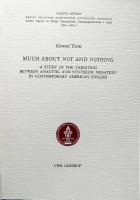 Much about not and nothing : a study of the variation between analytic and synthetic negation in contemporary American English