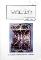 Varia nr 2, 2005. Svenska Vapenhistoriska S&auml;llskapet
