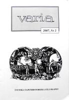 Varia nr 2, 2007. Svenska Vapenhistoriska S&auml;llskapet