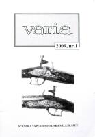 Varia nr 1, 2009. Svenska Vapenhistoriska S&auml;llskapet