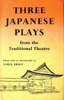 Three Japanese Plays From the Traditional Theatre