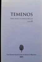 Temenos. Nordic Journal of Comparative Religion. Vol. 41. Nr 1