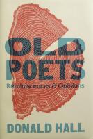 Old poets - Reminiscences & opinions
