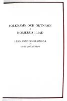 Folknamn och ortnamn i Homerus Iliad. Lekmannafunderingar 