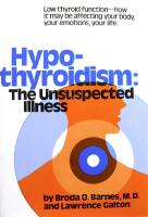 Hypothyroidism: The Unsuspected Illness