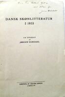 Dansk sk&oslash;nlitteratur i 1933. En oversigt