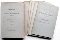 Katalog &ouml;fver Leufsta bruks bibliotek fr&aring;n 1868. Accessions-katalog. I. 1868-1905 +  Supplement 1-5. Sammanlagt sex volymer