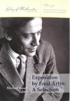 Exposition by Emil Artin: A Selection 