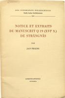 Notice et extraits du manuscrit Q19 (XVIe S.) de Str&auml;ngn&auml;s