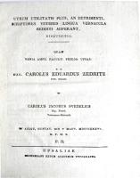 Utrum utilitatis plus, an detrimenti, scriptores veteres lingua vernacula redditi adferant, disquisitio. quam venia ampl. facult. philos. Upsal. p. p. Mag. Carolus Eduardus Zedritz stip. Molin. et Carolus Andreas Ringenson Stip. Nessel. Vestmanno-Dalecarli. in audit. Gustav. die V Mart. MDCCCXXXV h. a. m. s. P. I. (6)+10 sidor) + Utrum utilitatis plus, an detrimenti, scriptores veteres lingua vernacula redditi adferant, disquisitio. quam venia ampl. facult. philos. Upsal. p. p. Mag. Carolus Eduardus Zedritz stip. Molin. et Carolus Jacobus Svedelius Stip. Nessel. Vestmanno-Dalecarli. in audit. Gustav. die V Mart. MDCCCXXXVI h. a. m. s. P. II. (2)+10 sidor)