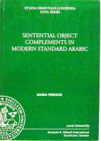 Sentential object complements in modern standard arabic