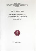 The Published Writings of Einar Gjerstad, 1962-1977