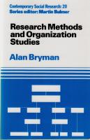 Research methods and organization studies