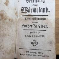 Beskrifning &ouml;fwer W&auml;rmeland. Tredje Afdelningen inneh&aring;llet Lutherska Tiden