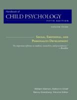 Handbook of Child Psychology, Volume 3, Social, Emotional, and Personality