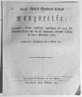 [L&auml;kemedelspriser] Kongl. Maj:ts Sundhets-Collegii Kung&ouml;relse, ang&aring;ende i N&aring;der fastst&auml;llde &auml;ndringar uti 1819 &aring;rs Medicinal-Taxa och det till densamma h&ouml;rande Till&auml;gg af den 6 Februarii 1828. 