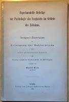 EXPERIMENTELLE BEITR&Auml;GE ZUR PSYCHOLOGIE DES VERGLEICHS IM GEBIETE DES ZEITSINNS.