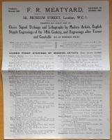 CHOICE SIGNED ETCHINGS AND LITHOGRAPHS BY MODERN ARTISTS, English stipple engravings of the 18th century, and engravings after Turner and Constable. Catalogue 20, October 1925. 