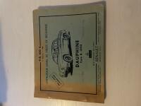 Catalogue usuel de pieces de rechange - Renault Dauphine Type R 1090