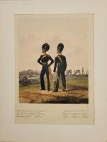 Officer, subaltern, och soldat vid G&ouml;ta artilleriregemente ur S&auml;mtliche Truppen von Europa in characteristischen Gruppen dargestellt, entworfen und nach dem Leben gezeichnet