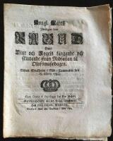  Kongl. maj:ts ytterligare &ouml;pne p&aring;bud emot diur och fogels f&aring;ngande och skiutande ifr&aring;n midfastan til olufsm&auml;ssodagen. Gifwet Stockholm i r&aring;d-cammaren den 18 martii 1734