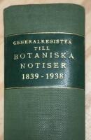 Generalregister till Botaniska notiser 1839-1939