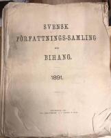 Svensk F&ouml;rfattningssamling med Bihang 1891
