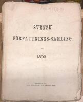 Svensk F&ouml;rfattningssamling med Bihang 1893