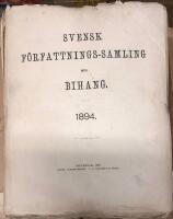 Svensk F&ouml;rfattningssamling med Bihang 1894