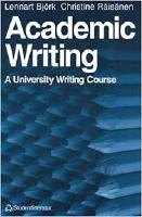 Academic writing : a university writing course