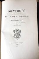 M&eacute;moires de Madame la Marquise de la Rochejaquelein. Edition originale publi&eacute;e sur son manuscrit autographe par son petit-fils.