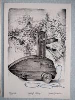 Janeric Johansson  Teckningar / Drawings 1969-1978. (Bibliofilupplaga med signerad och numrerad original-litografi &rdquo;I d&aring;ligt s&auml;llskap&rdquo; nr 163/250.)