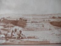 Vue des restes de la Ville de Mottya dans l&rsquo;isle de St Pantaleo + Plan d&rsquo;une saline pres l&rsquo;isle de St Pantaleo entre trapani et Marcalla