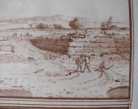 Vue des restes de la Ville de Mottya dans l&rsquo;isle de St Pantaleo + Plan d&rsquo;une saline pres l&rsquo;isle de St Pantaleo entre trapani et Marcalla